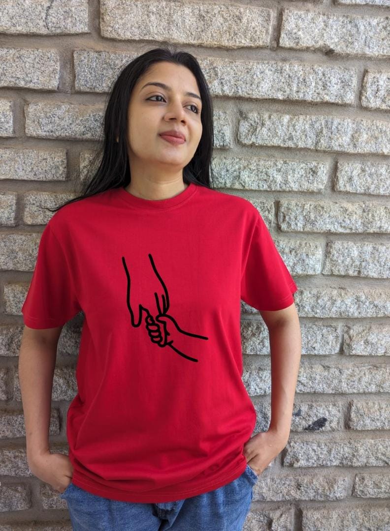 Mom and Child hands- Women Regular Fit