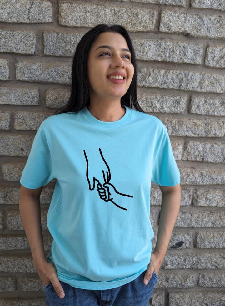 Mom and Child hands- Women Regular Fit