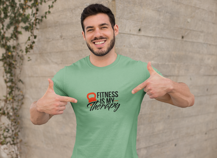 Fitness is my therapy- Men Regular Fit